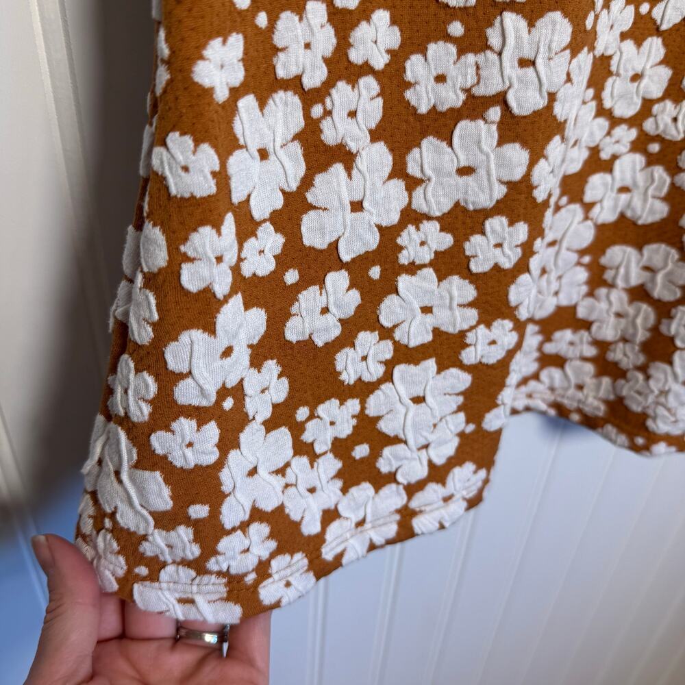 Altar’d State Floral Mini Orange & White Cap Sleeve Dress Women’s Size Small - Picture 3 of 8